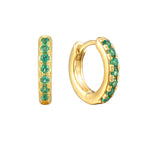 18ct Gold Vermeil Emerald CZ Huggie Hoops