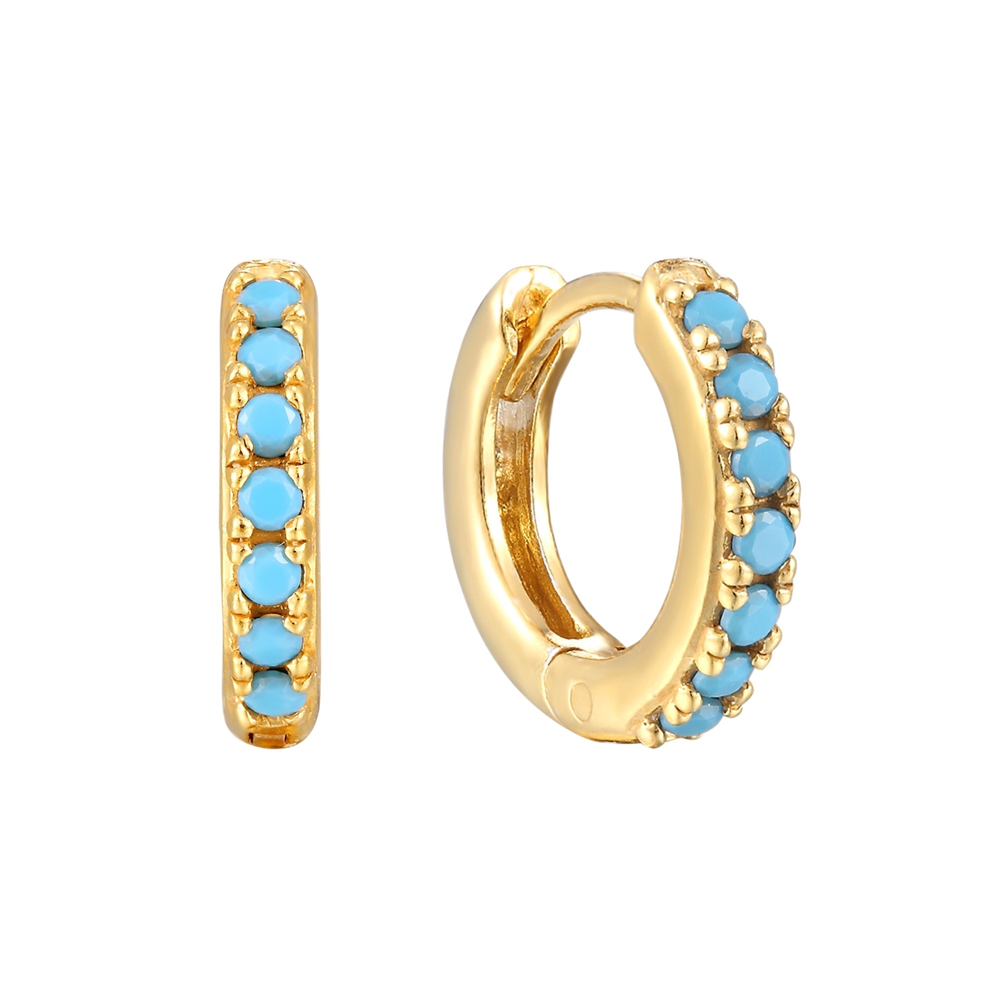 turquoise - cartilage hoops - seolgold