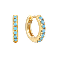 turquoise - cartilage hoops - seolgold