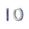 Sterling Silver Sapphire CZ Huggie Hoops - seolgold