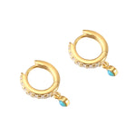 opal - tiny gold hoops - seolgold
