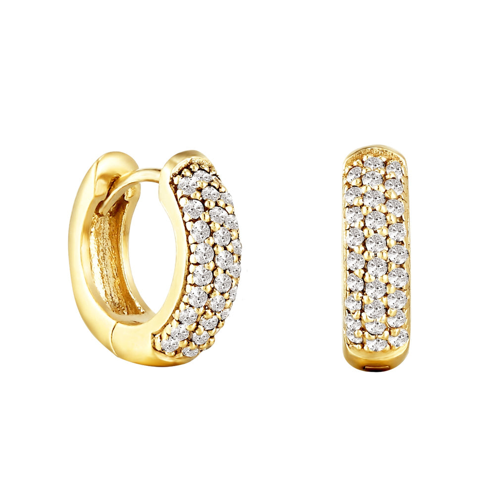 pave hoops - seol gold