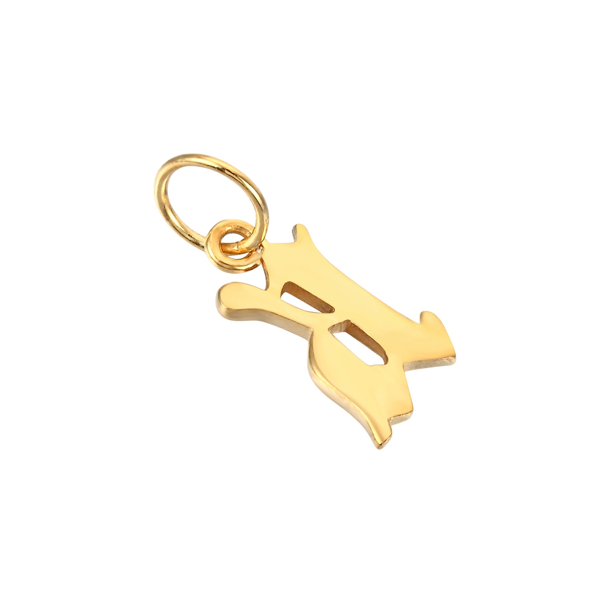 18ct Gold Plated Old English Alphabet Letter Charm