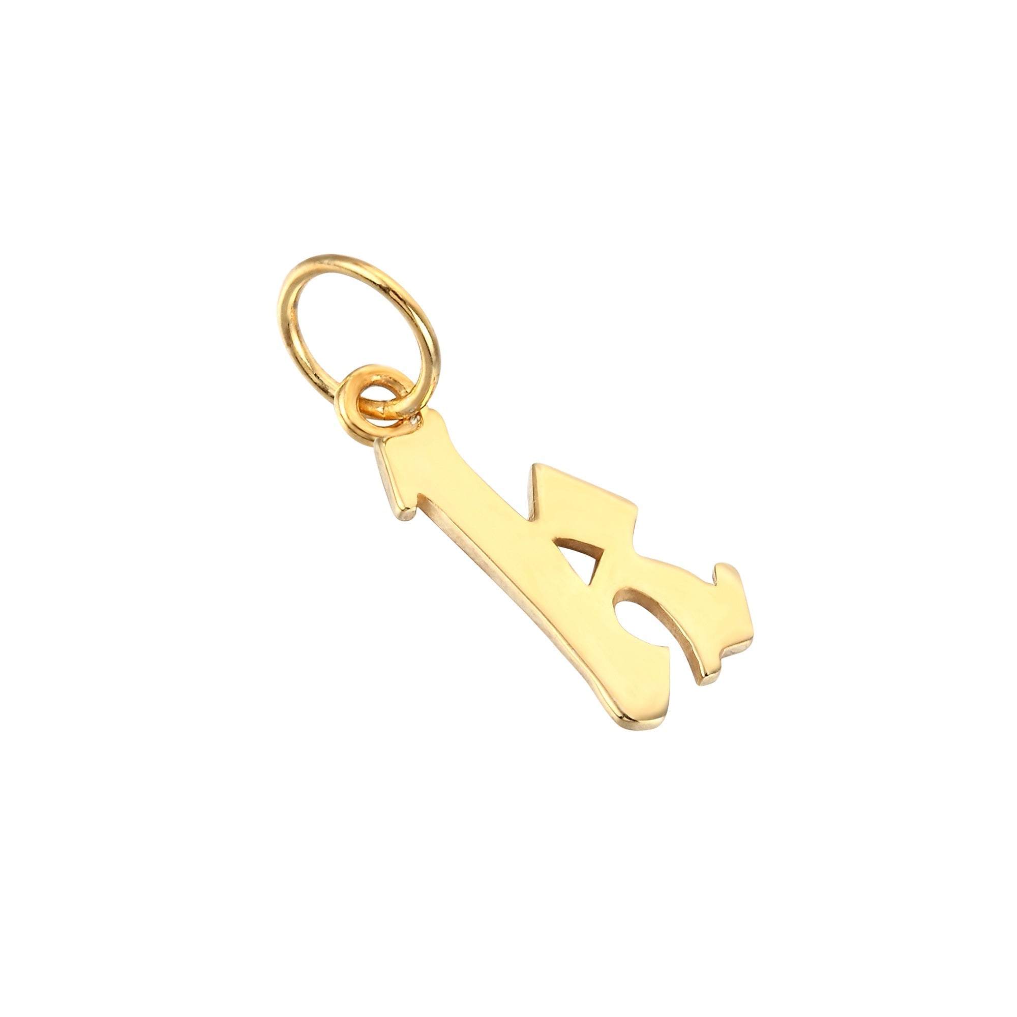 18ct Gold Plated Old English Alphabet Letter Charm
