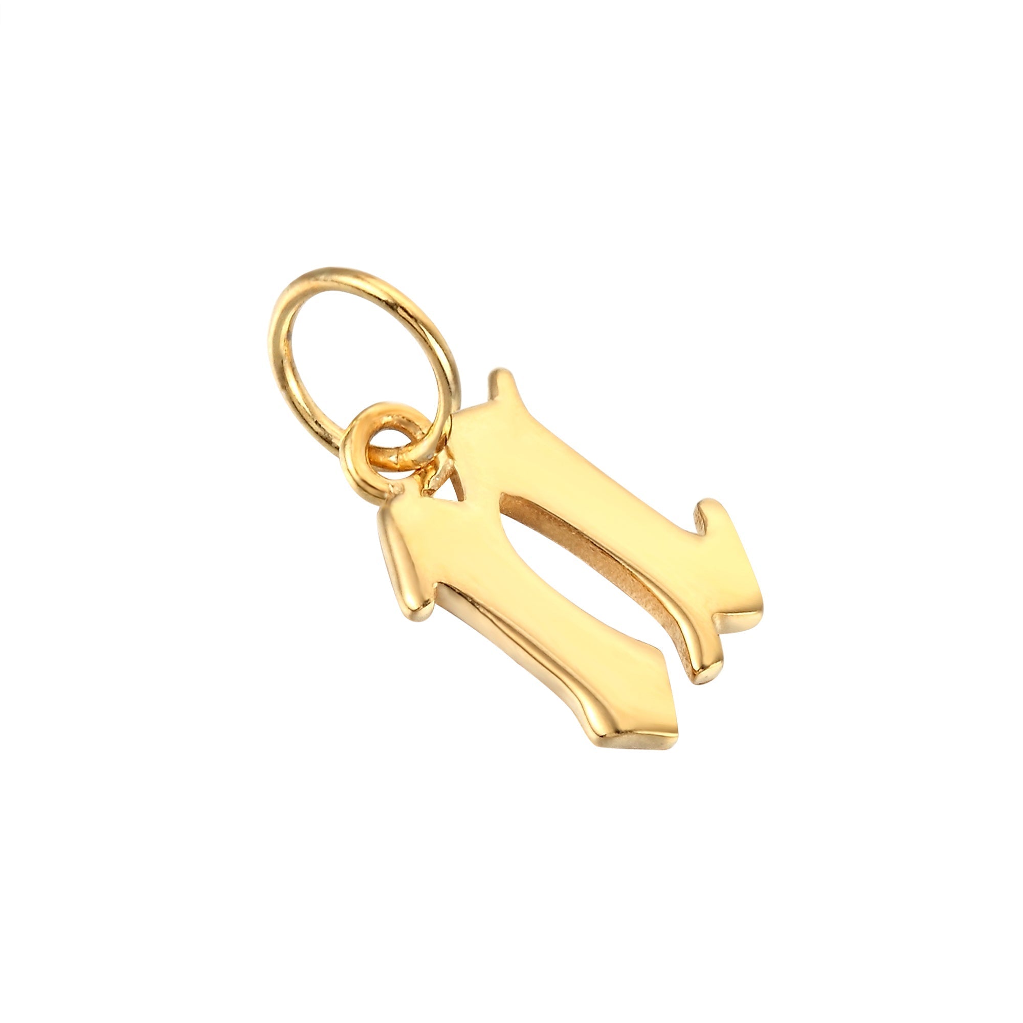 18ct Gold Plated Old English Alphabet Letter Charm