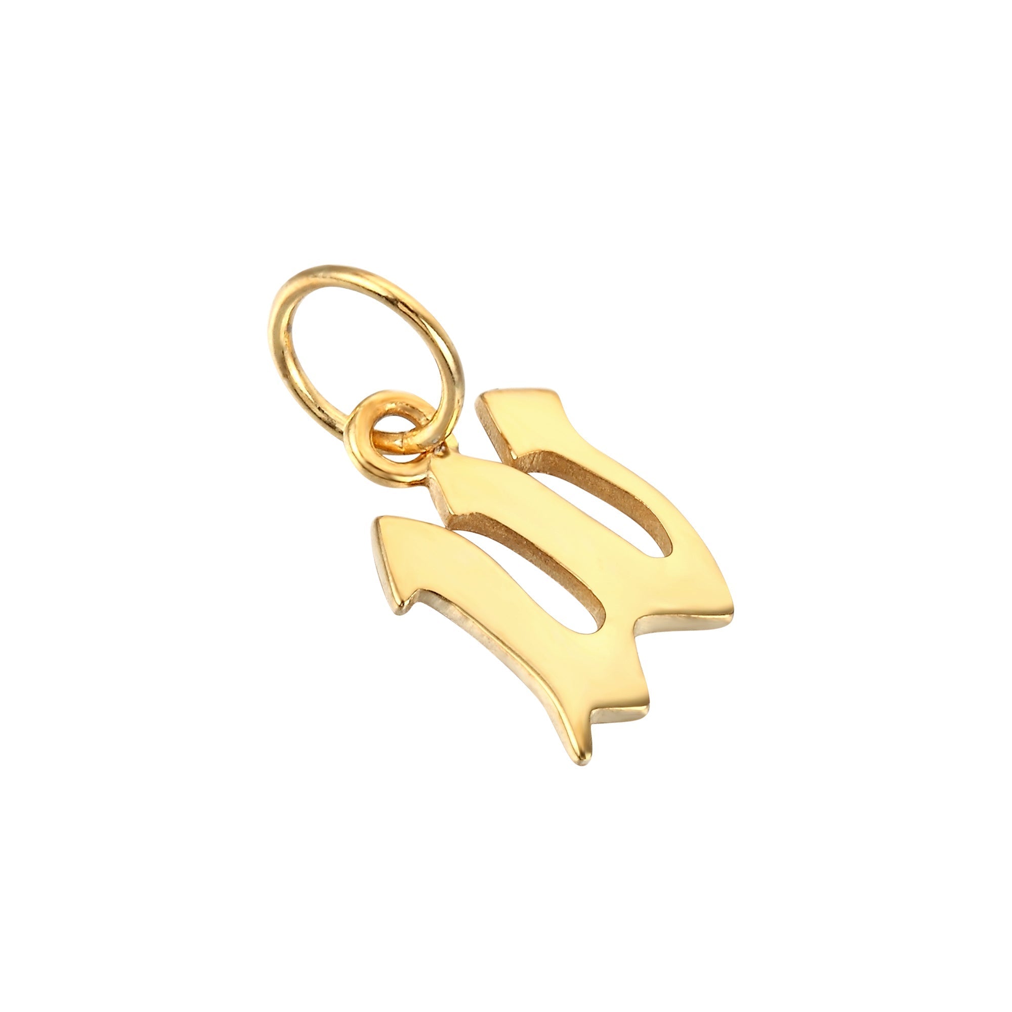 18ct Gold Plated Old English Alphabet Letter Charm