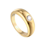 18ct Gold Vermeil Domed CZ Ring