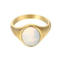 mother of pearl ring - seol gold
