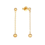 18ct Gold Vermeil Bead Chain Stud Earrings