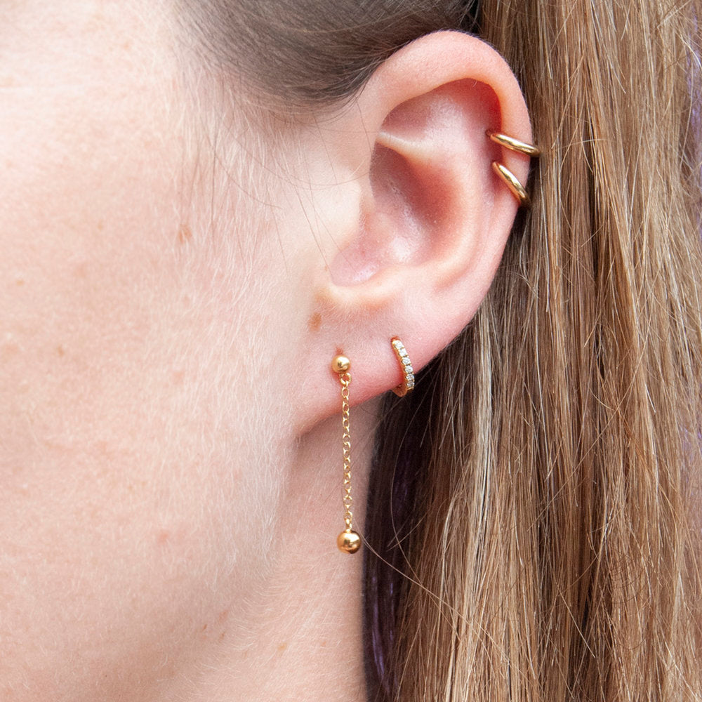 Gold stud Earrings - seol-gold