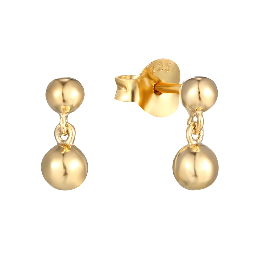 18ct Gold Vermeil Ball Stud Charm Earrings