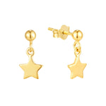 18ct Gold Vermeil Star Drop Stud Earrings