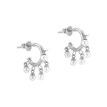 Sterling Silver Pearl Charm Earrings
