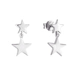 Sterling Silver Star Charm Stud Earrings