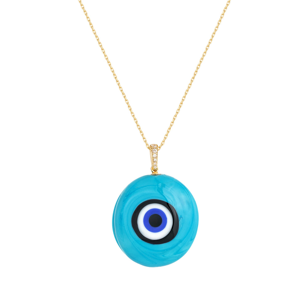 gold - evil eye - necklace - seolgold
