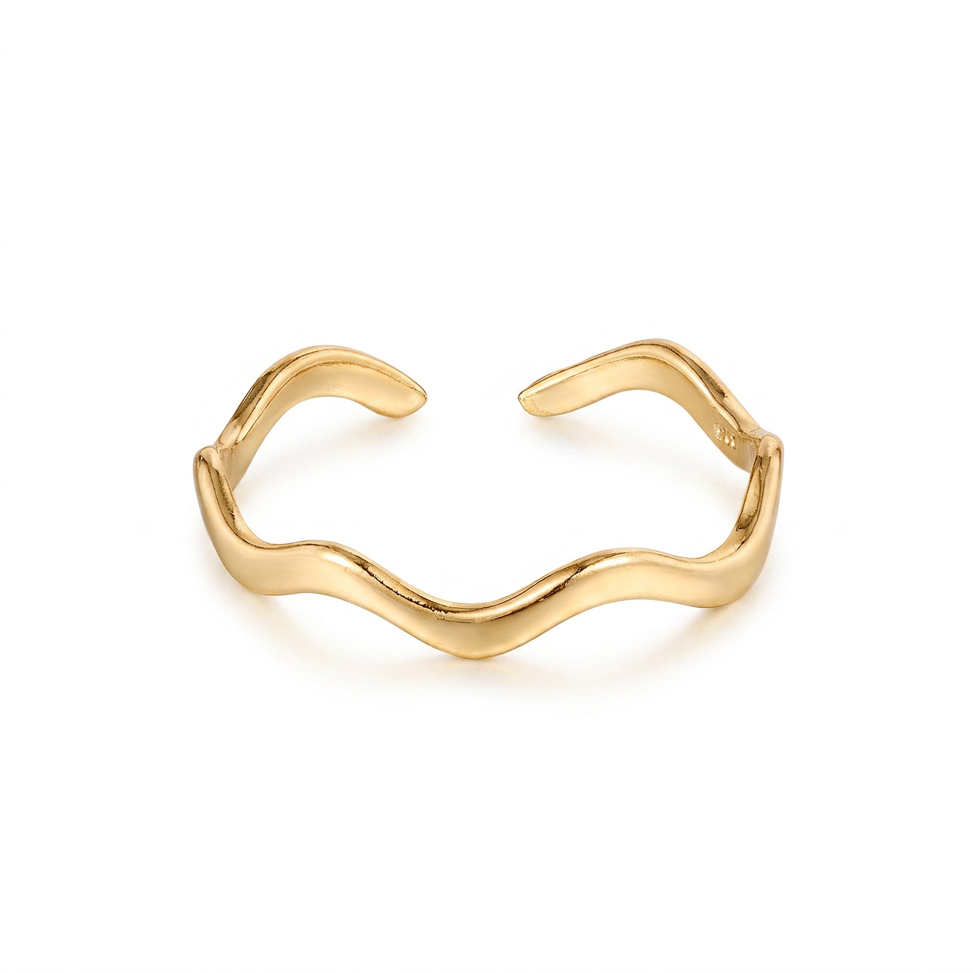 Gold open toe ring on a white background - seolgold