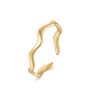 Gold open cuff bracelet on a white background - seolgold