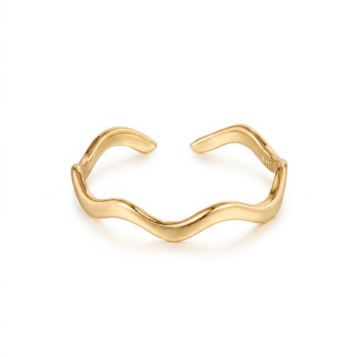 Gold open toe ring on a white background - seolgold