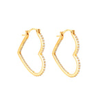 18ct Gold Vermeil Pave Heart Hoops