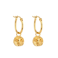 18ct Gold Vermeil Aries Star Sign Charm Hoop Earrings - seolgold