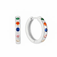 large silver rainbow hoops - seolgold
