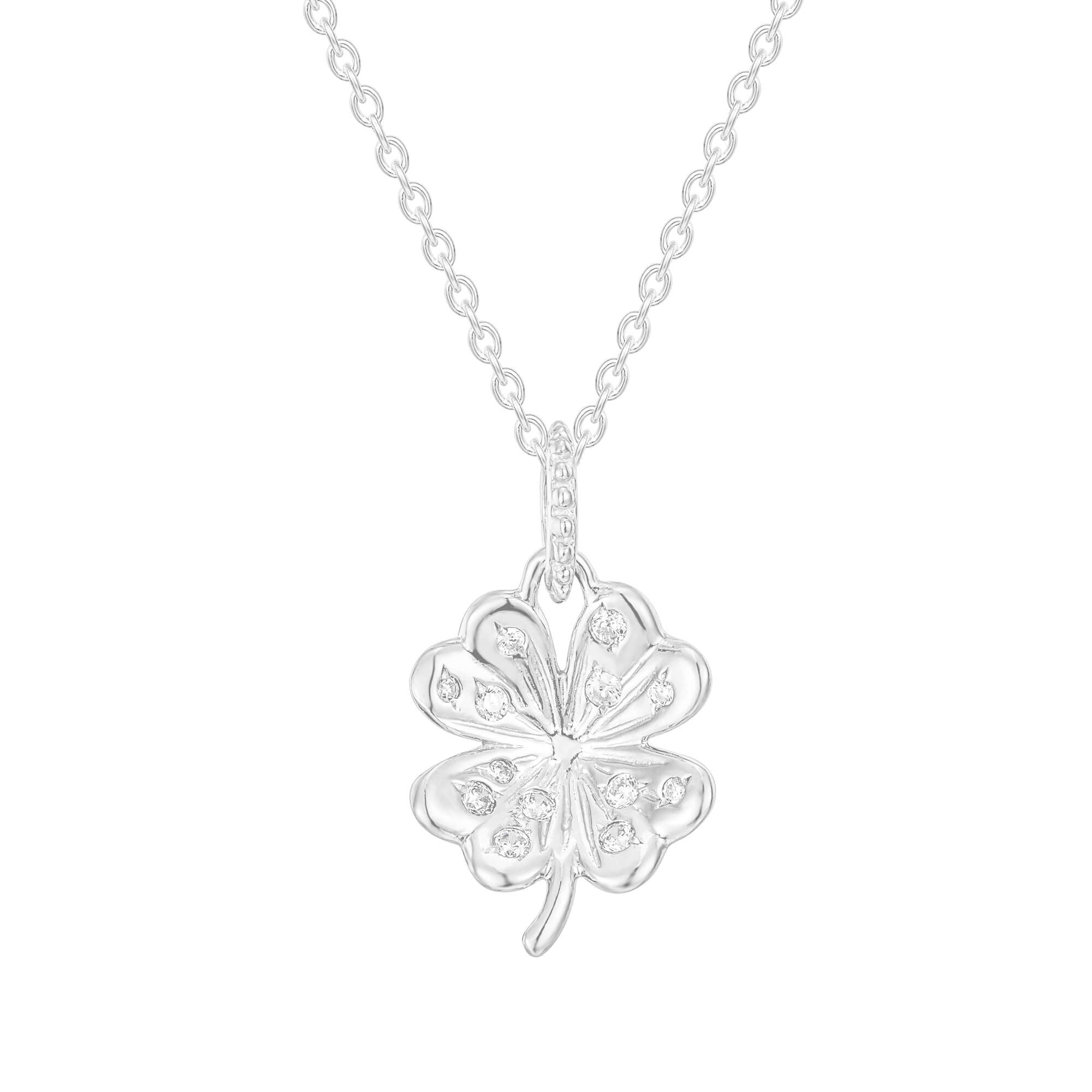 silver - clover pendant - seol gold