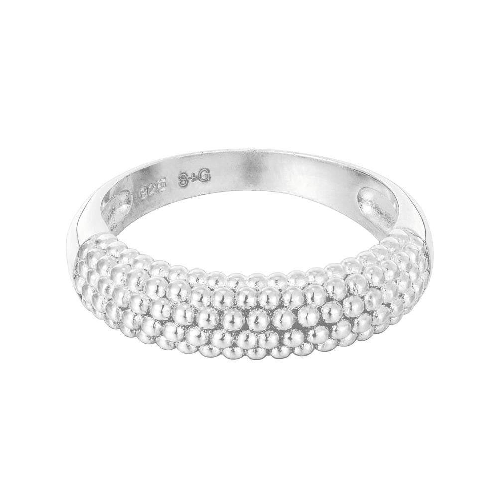 Sterling Silver Beaded Dot Ring (Mens)