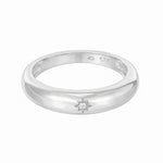 Sterling Silver CZ Star Domed Ring