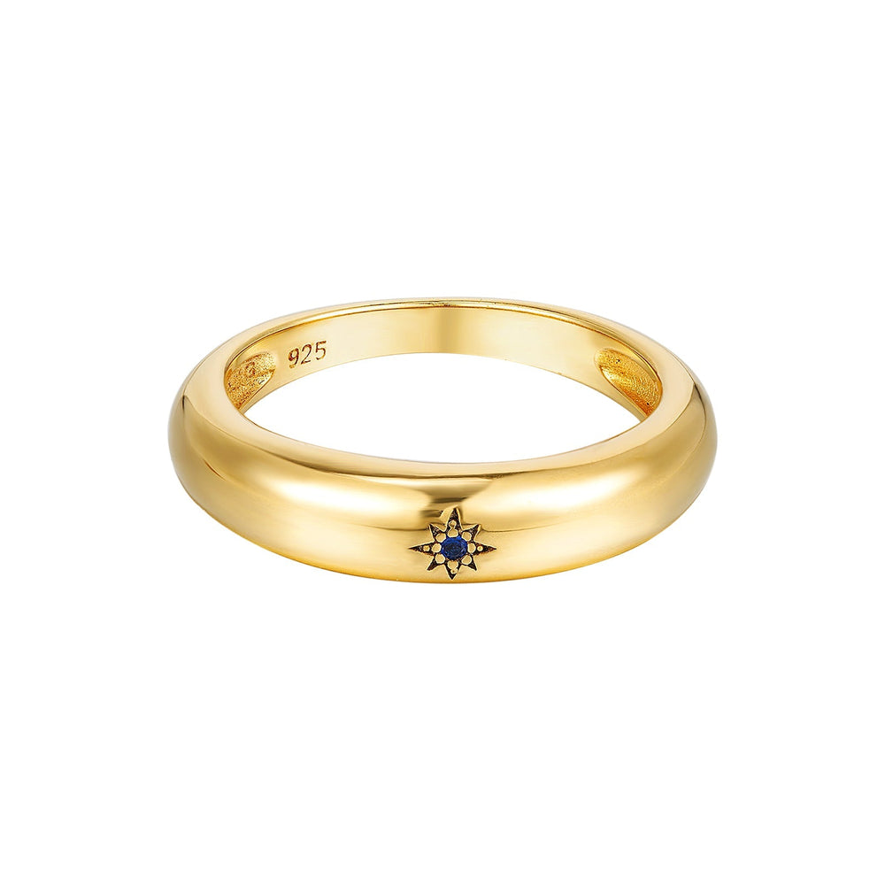 Seol gold - Sapphire Star Domed Ring