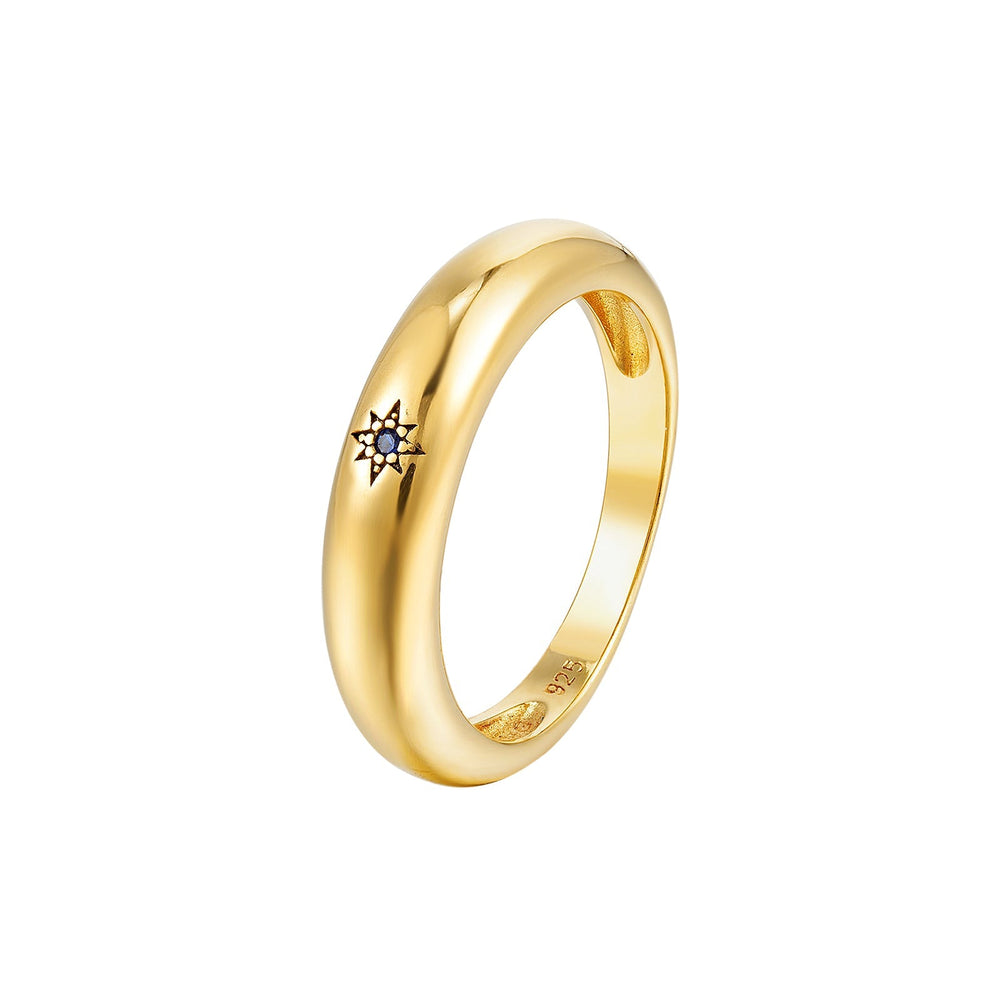Seol gold - Sapphire Star Domed Ring