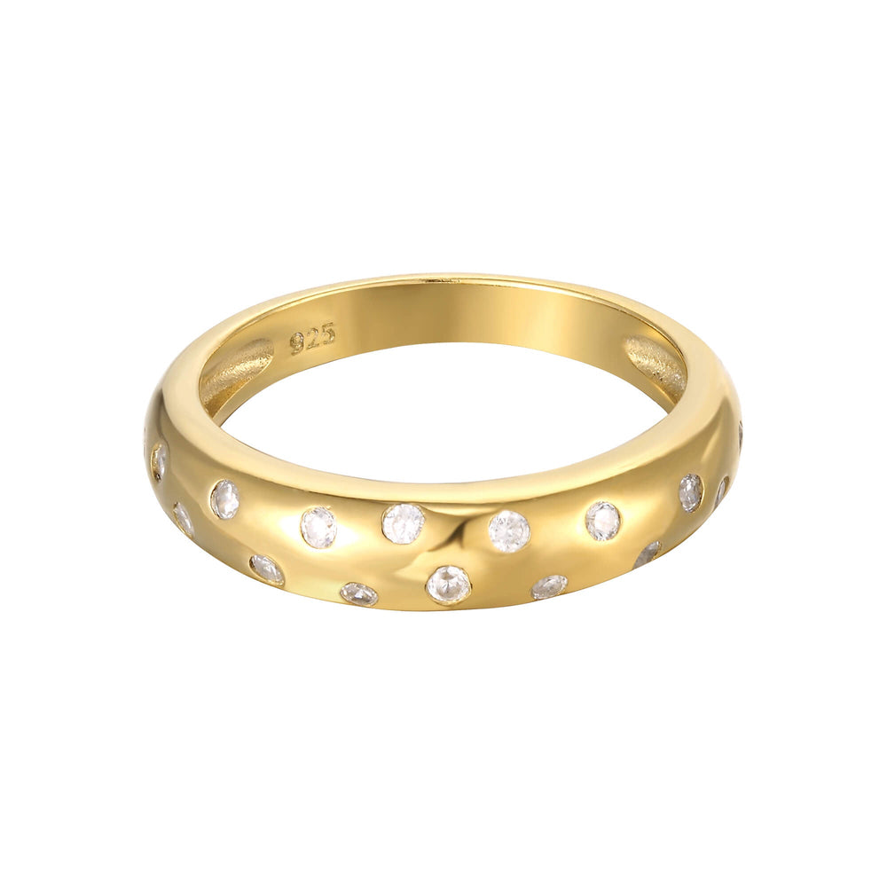 18ct Gold Vermeil CZ Dome Ring
