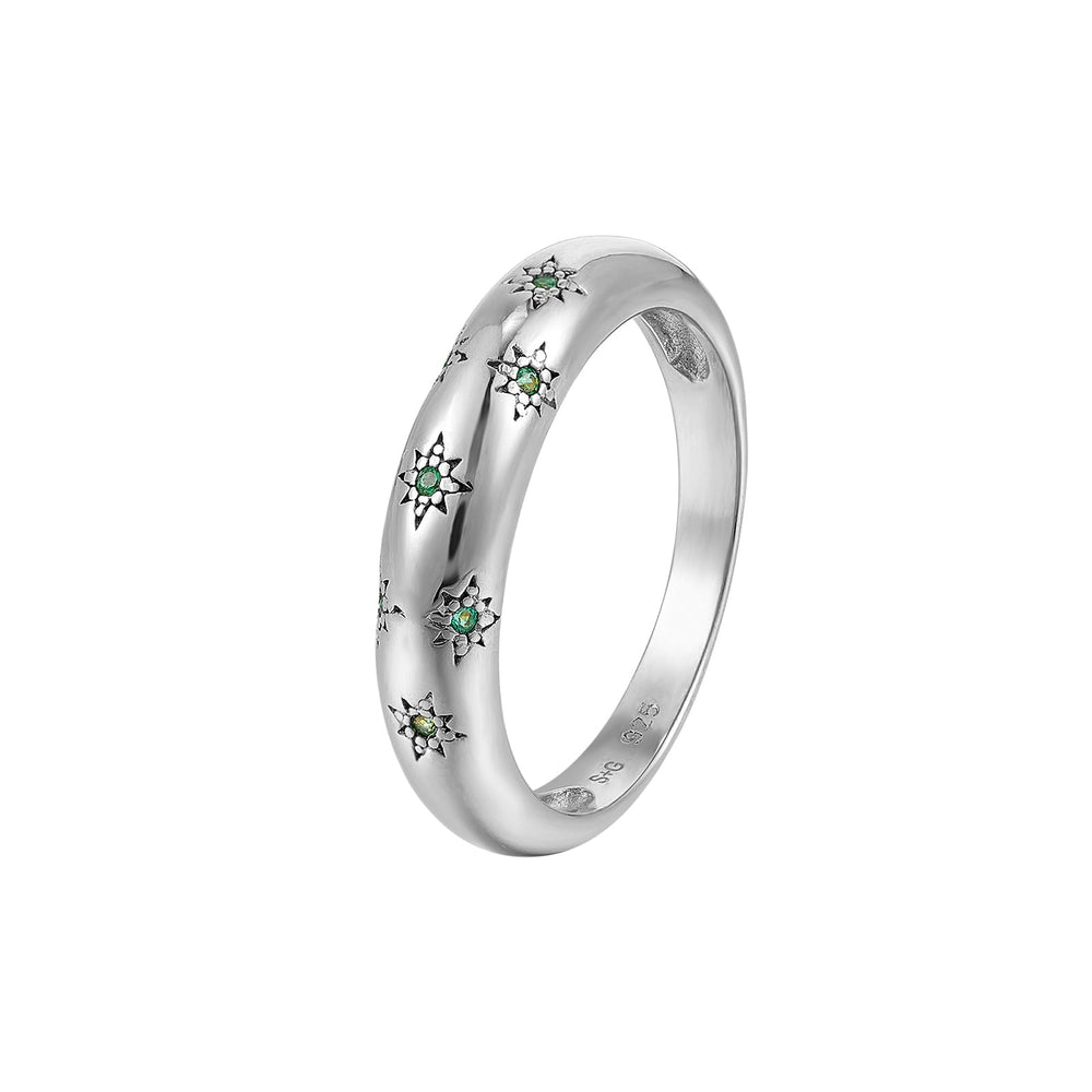 Seol gold - Starry Emerald Domed Ring