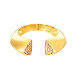 18ct Gold Vermeil Chunky Pave Open Ring