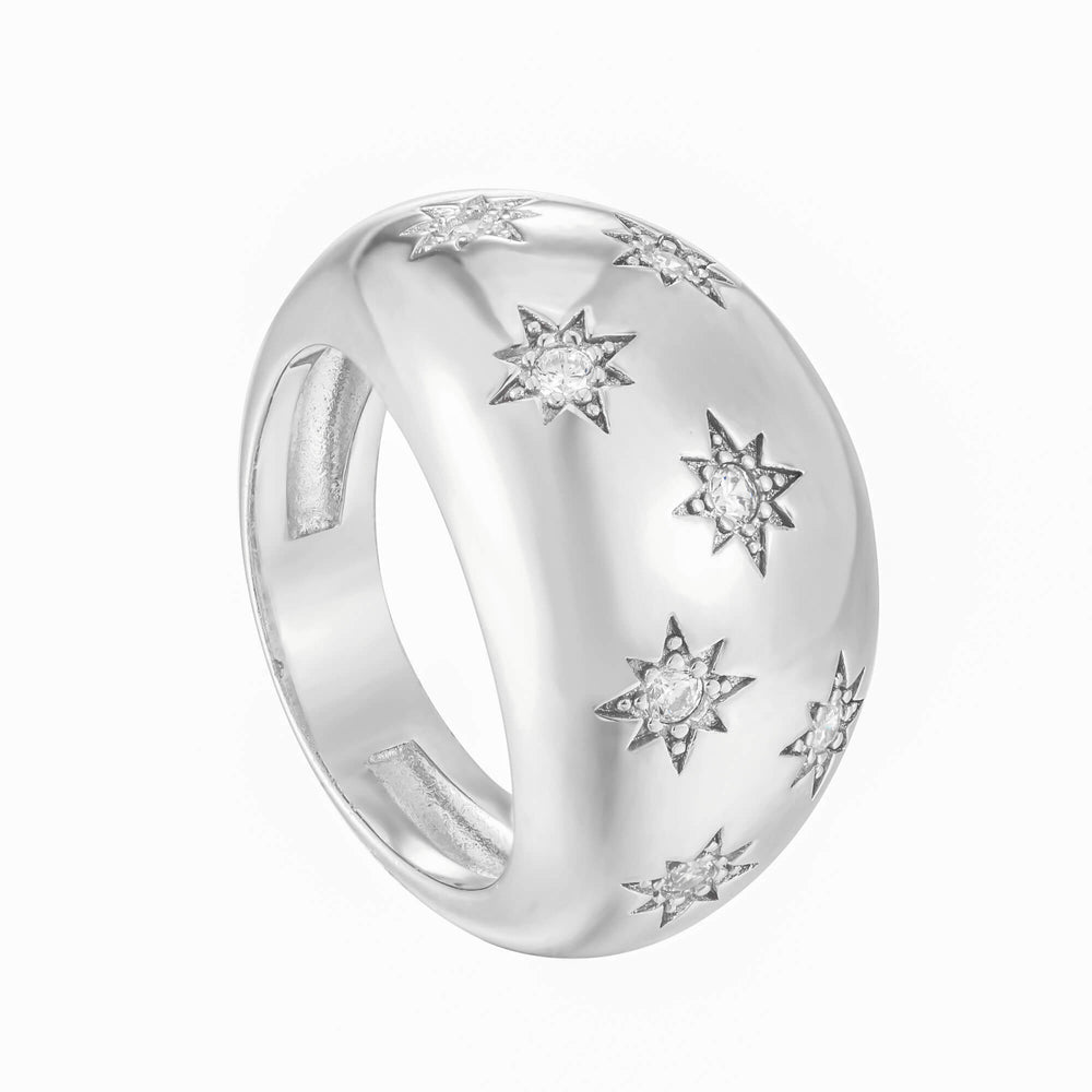 Sterling Silver CZ Domed Ring
