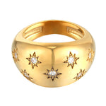 18ct Gold Vermeil CZ Domed Ring