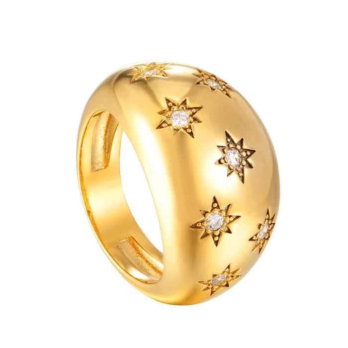 cz domed ring - seol gold
