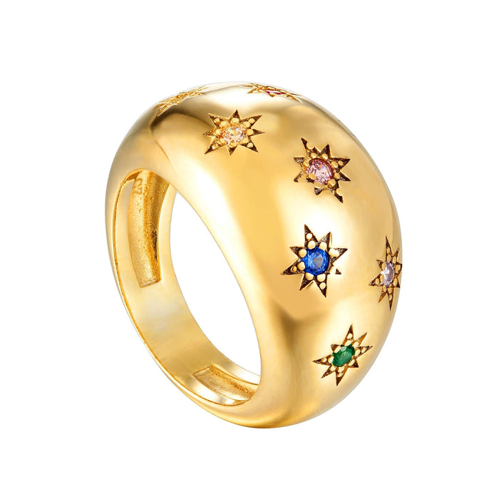 Rainbow CZ Ring - Seol Gold