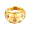Rainbow CZ Ring - Seol Gold