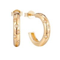 Starry hoop studs - seolgold