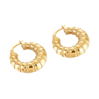 Seol Gold - 18ct Gold Vermeil Puffy Dotted Hoops