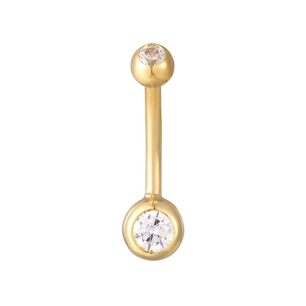 9ct Solid Gold CZ Belly Bar