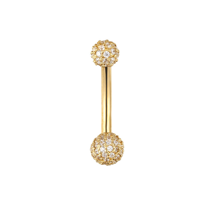 9ct gold belly bar - seol-gold