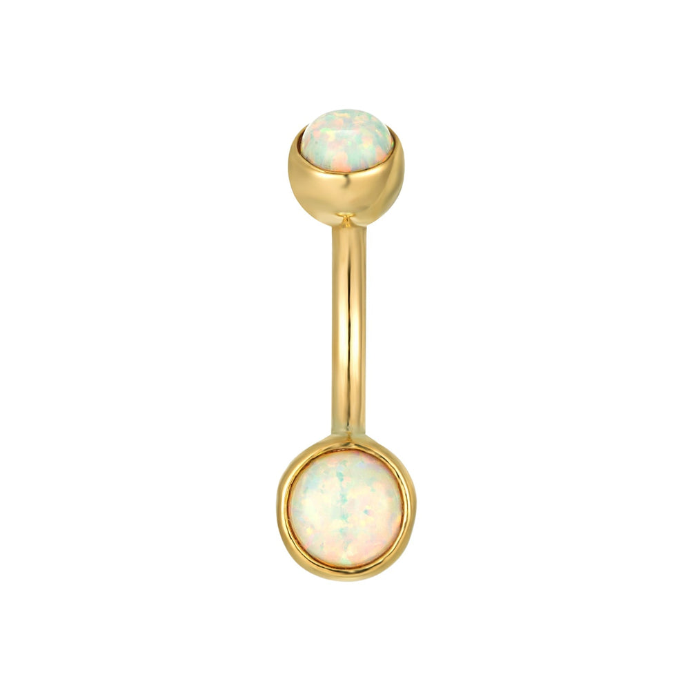 9ct Solid Gold Opal Belly Bar