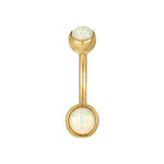 9ct Solid Gold Opal Belly Bar