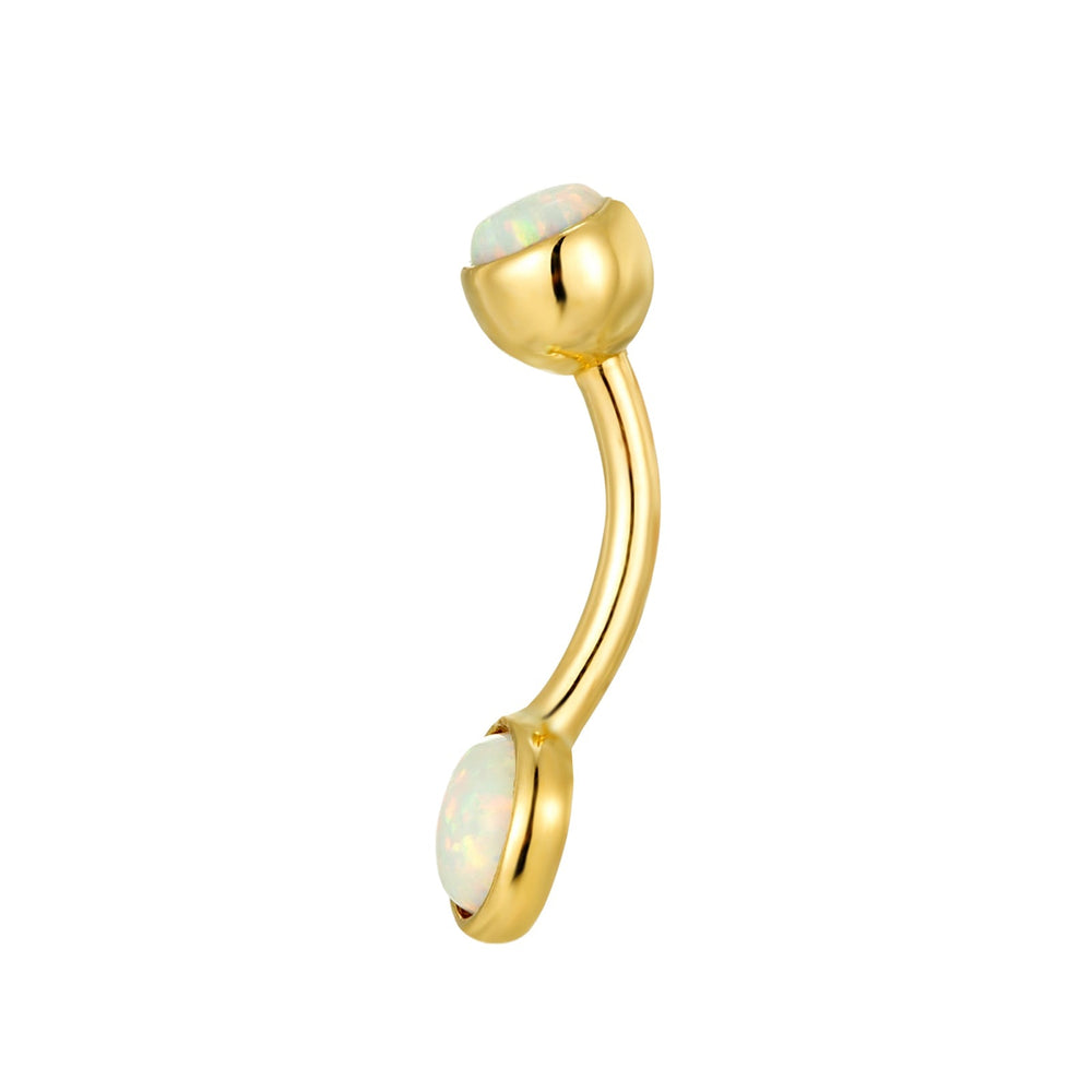 9ct Gold Opal Belly Bar - seolgold
