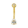 9ct Solid Gold Teardrop CZ Belly Bar - seolgol