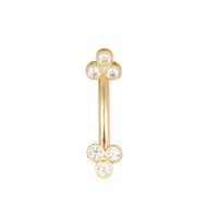 9ct solid gold cz belly bar -Seol Gold