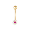 9ct solid gold - belly bar - ruby - seolgold