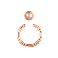 9ct Solid Rose Gold  captive bead hoop earring - seolgold