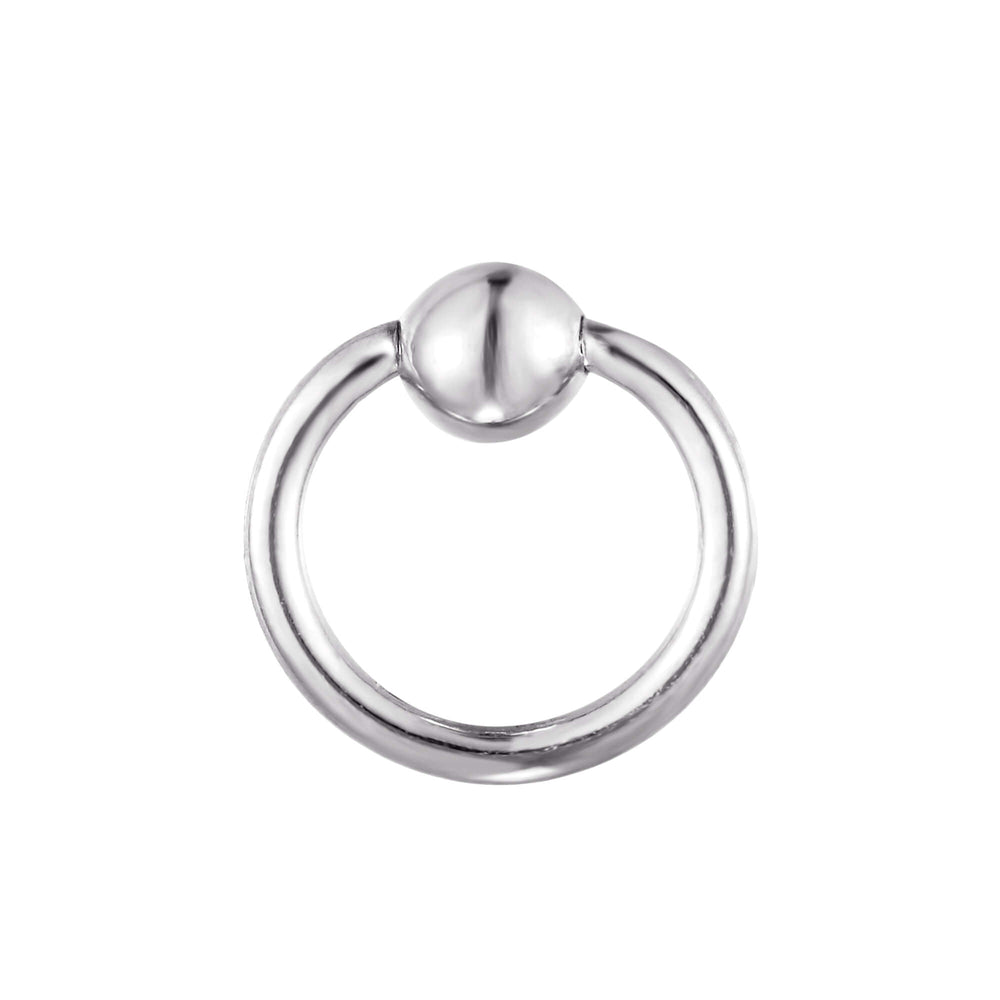 9ct Solid White Gold Tiny Captive Bead Hoop